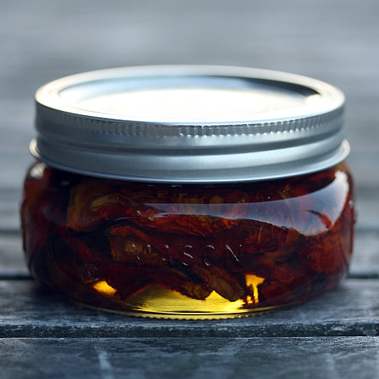 sun dried tomatoes in oil in a mason jar