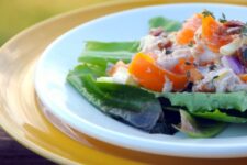 chicken salad with persimmons