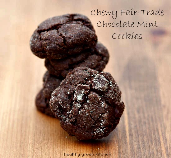 chewy chocolate mint cookies | www.healthygreenkitchen.com