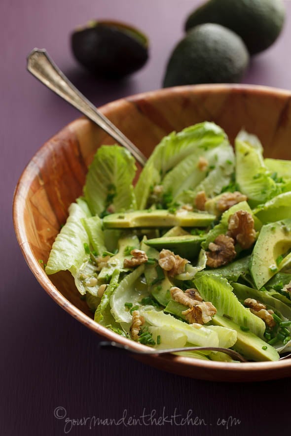 Avocado-and-Romaine-Salad-with-Walnuts-Gourmande in the Kitchen