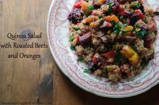 Quinoa Salad with Roasted Beets and Oranges from @winnieab | www.healthygreenkitchen.com