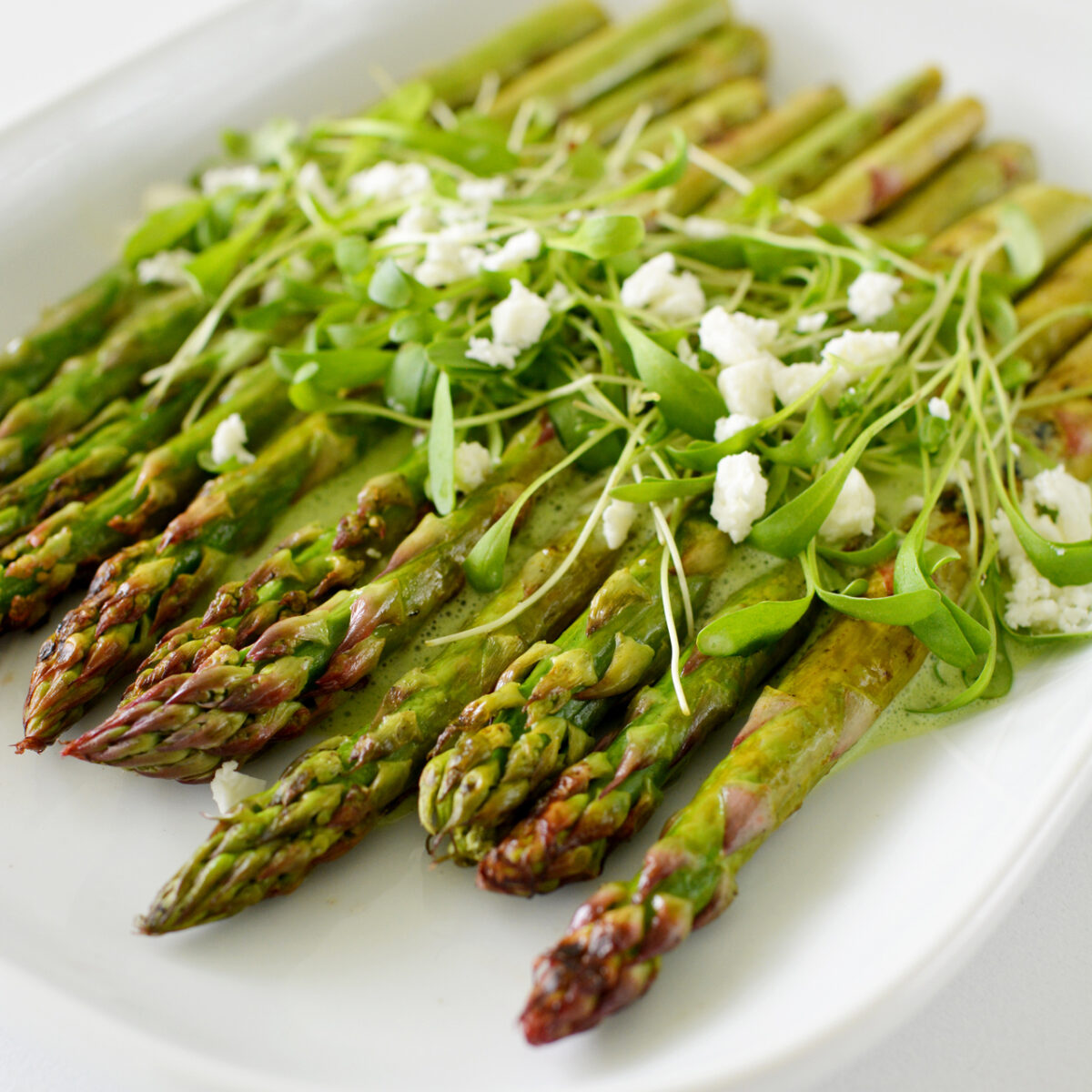 Chargrilled Asparagus with a Herb and Yoghurt Dressing - Lauren Caris Cooks