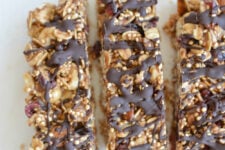 cropped image of 3 quinoa bars