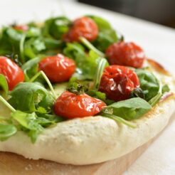 Roasted Tomato and Garlic Pizza - Lauren Caris Cooks