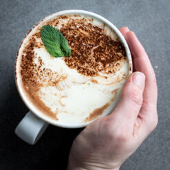 Vegan Peppermint Hot Chocolate that is JUST as good as the original dairy version! Crank up your winter with this luxurious and quick hot drink!