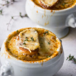 Vegetarian French Onion soup that's JUST as good as the classic version. See just how easy it is to create this ultimate winter comfort food!