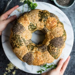 This herb and seed tear and share monkey bread would be perfect for a gathering or party!