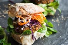 Vegan Quinoa and Kidney Bean Burgers. These baked burgers are perfect sandwiched in a nice bun with your favourite burger extras
