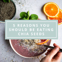 Chia seeds are a nutrient dense food that is easy to incorporate into your daily routine. It's packed with plant based protein and natural goodness. Here are the top 5 benefits of eating chia seeds, plus some easy ways to use them!