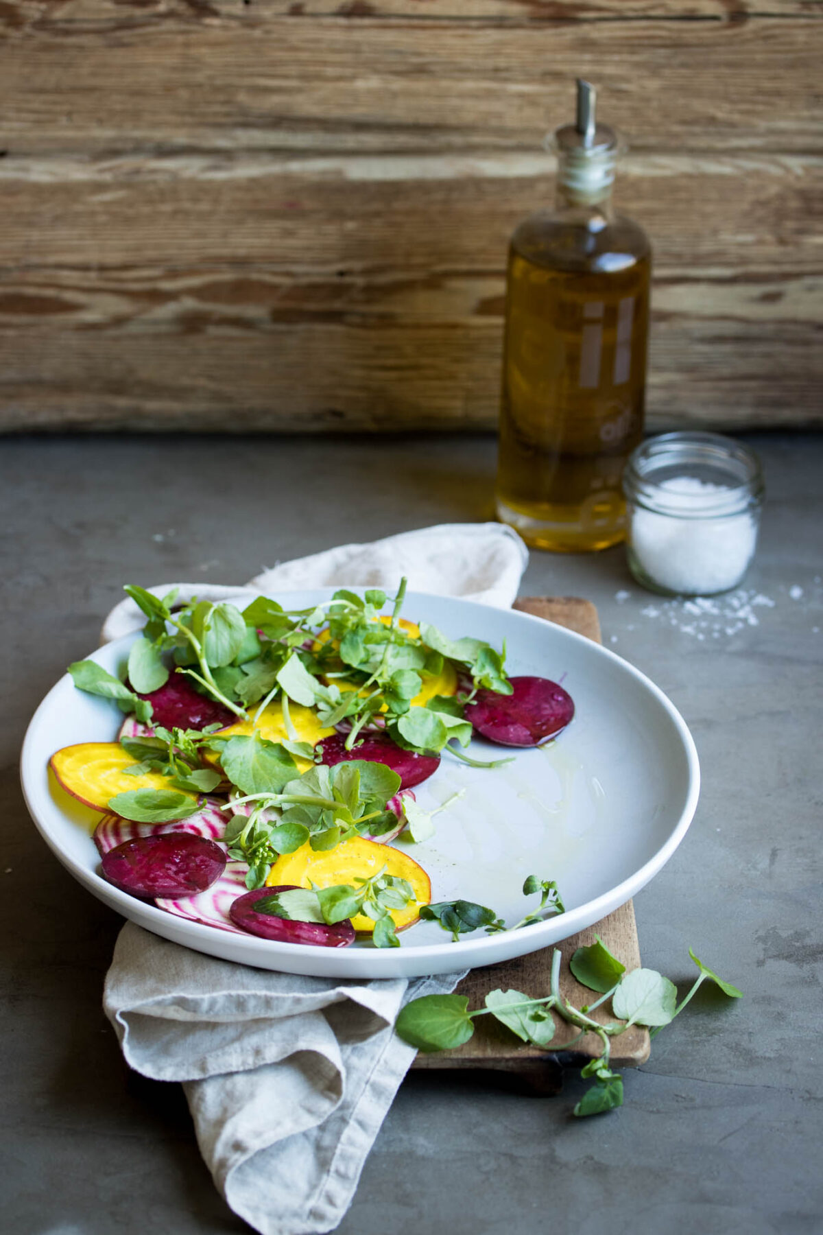 Vegan beet carpaccio, a simple summer dish that let's these beautiful ingredients shine.
