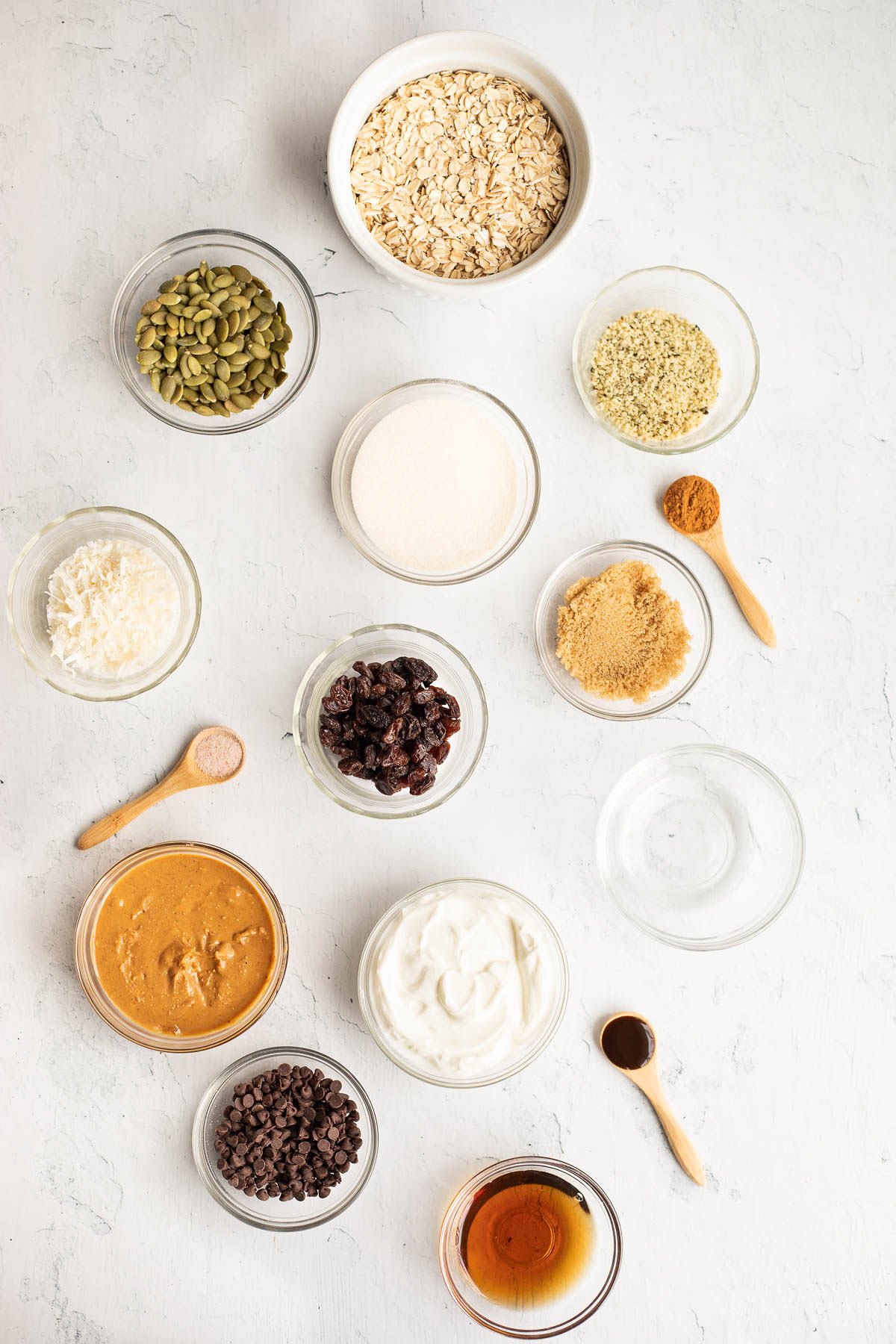 Ingredients for homemade protein bars.