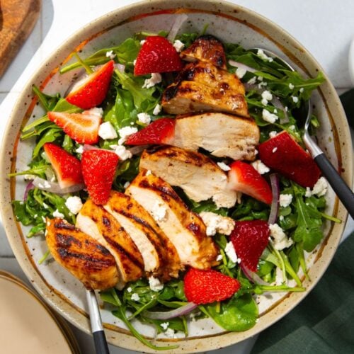 Grilled Chicken Salad with Strawberries and Feta - Healthy Green Kitchen